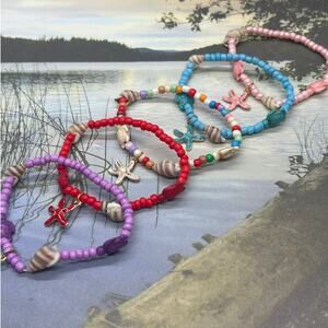 Ocean Starfish Turtle Shell Stretch Bracelet
